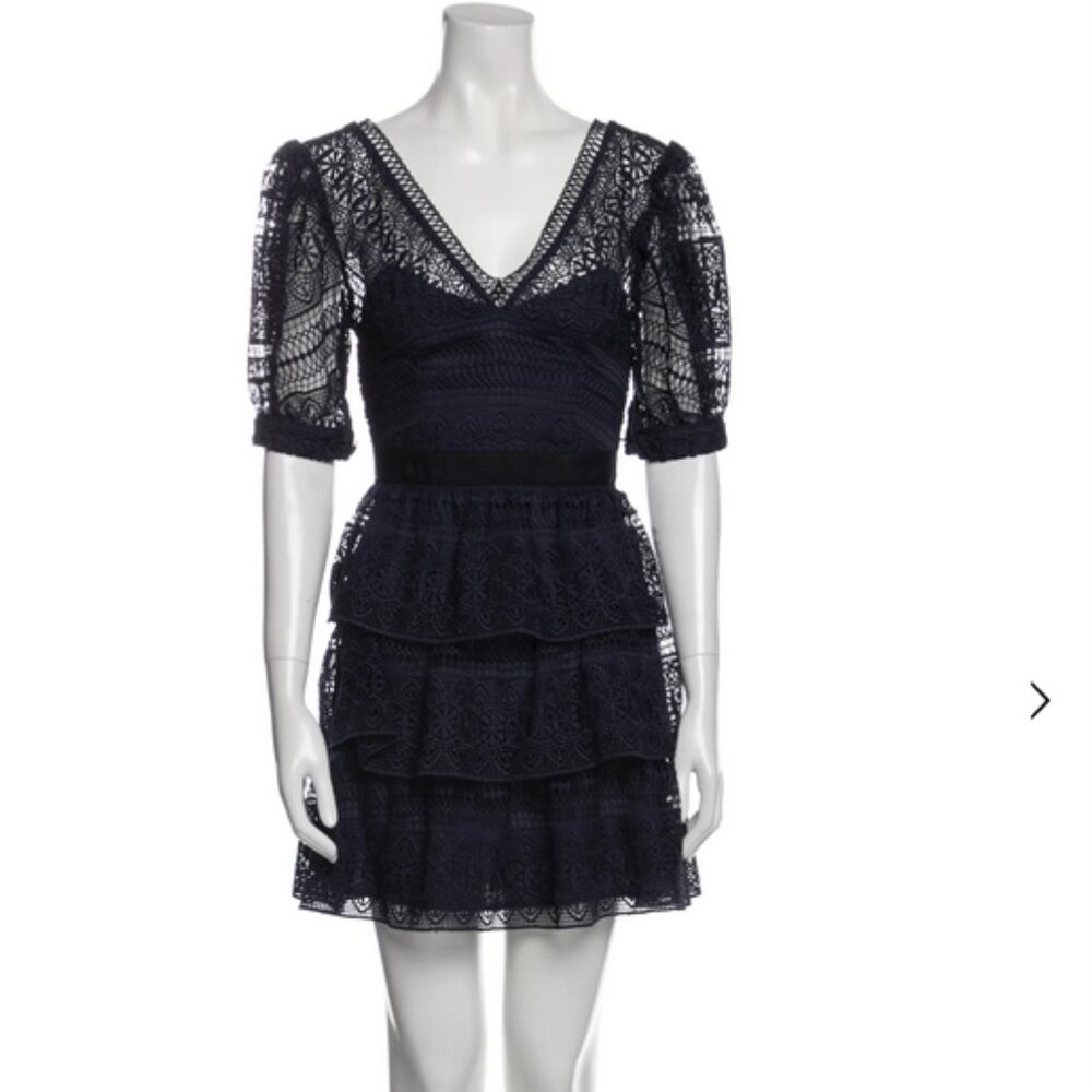 Self-Portrait V-Neck Mini Dress w/ Tags Size: XS